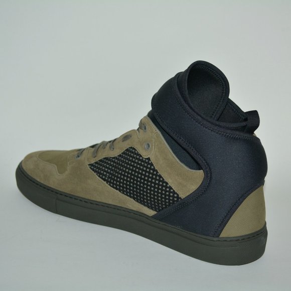 NWT BALENCIAGA MENS NEOPRENE STRAP HITOP SUEDE LEATHER SNEAKERS US 15 EU 48 - Picture 6 of 11